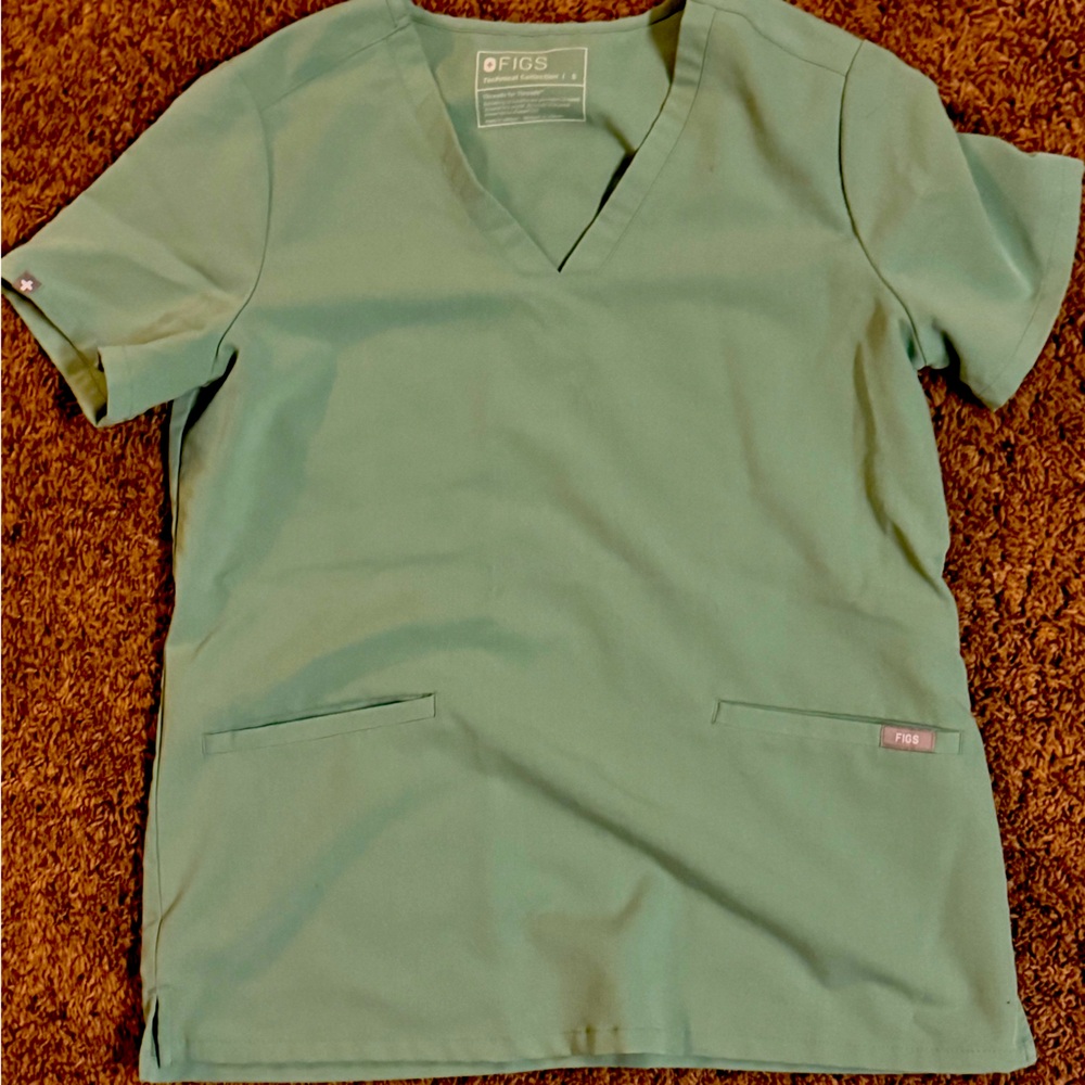Figs teal green scrub top